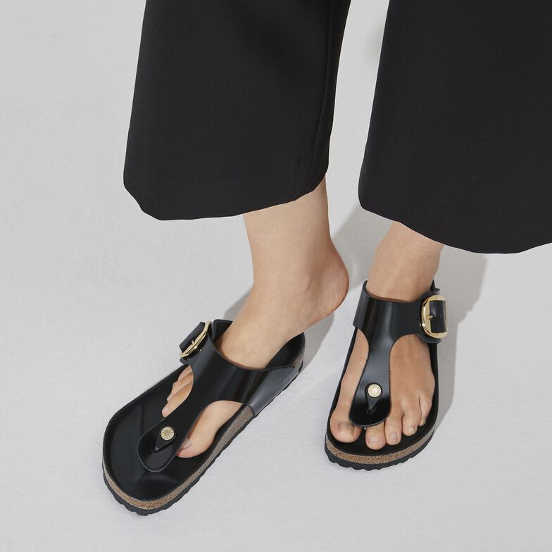 Gizeh Big Buckle Natural Leather Patent Gizeh Big Buckle Natural Leather Patent