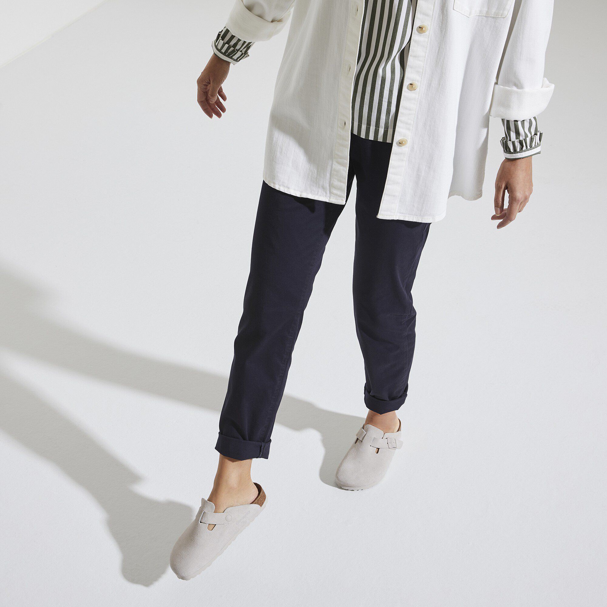 Birkenstock boston suede leather sale