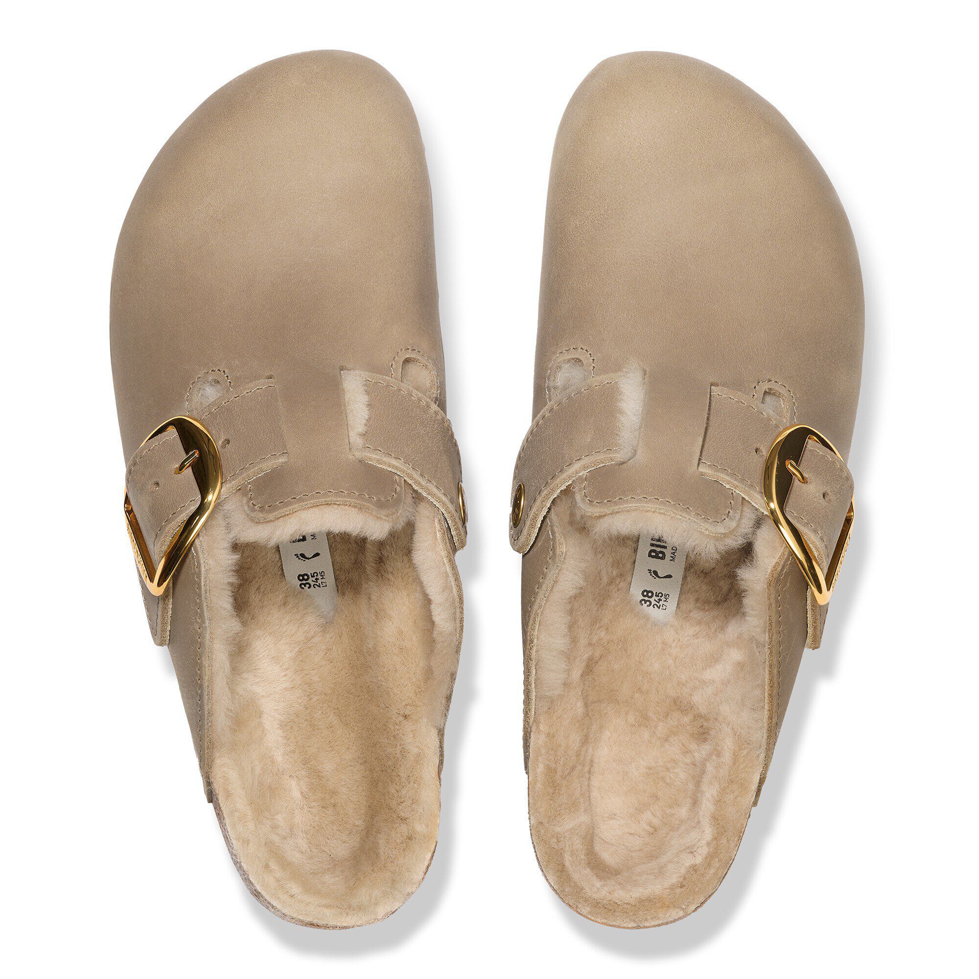 Boston Big Buckle Shearling Natural Leather Oiled