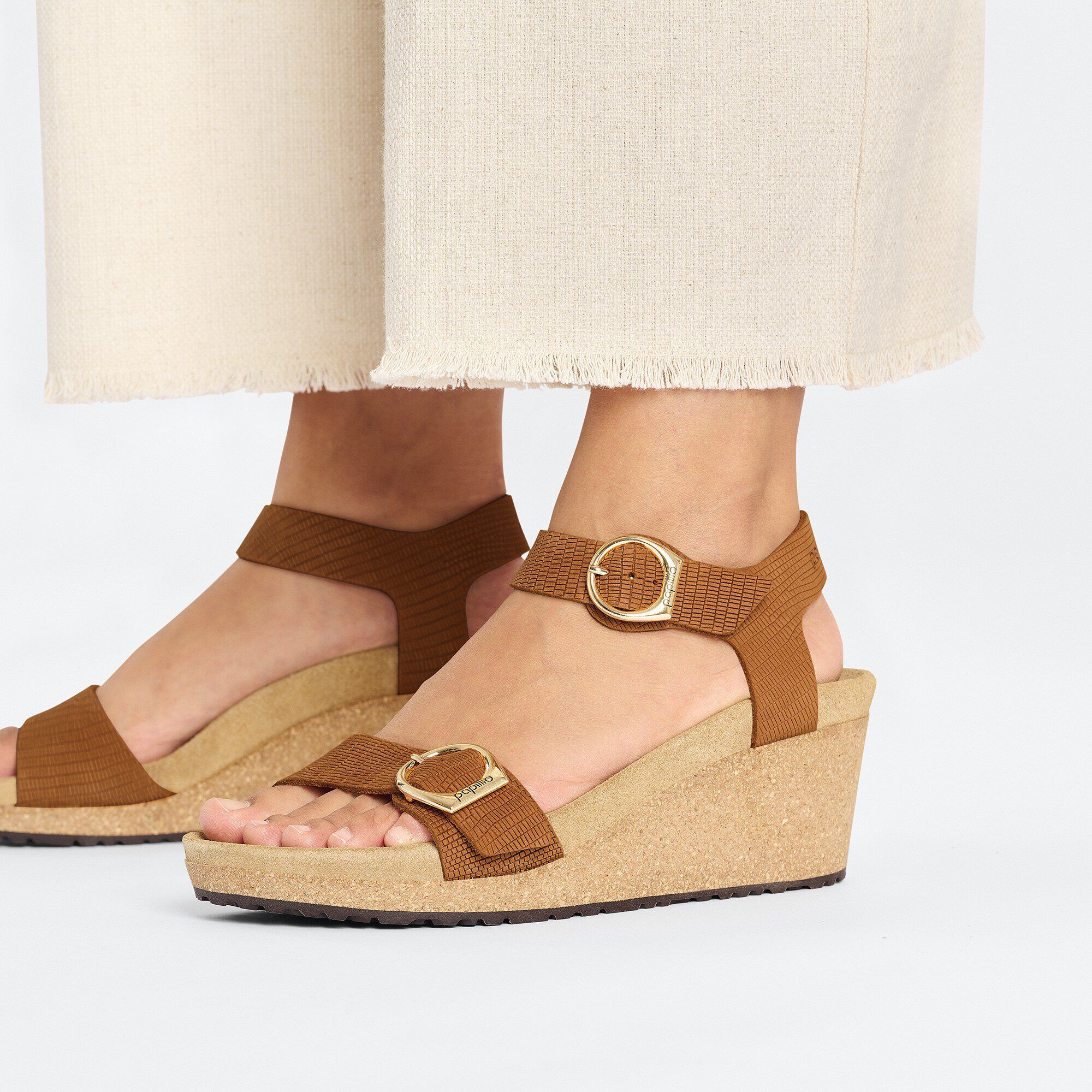 Soley Ring-Buckle Nubuck Leather Embossed