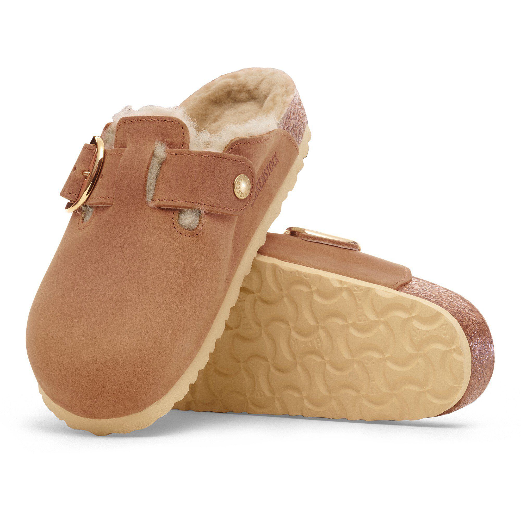 Boston Big Buckle Shearling Natural Leather Oiled